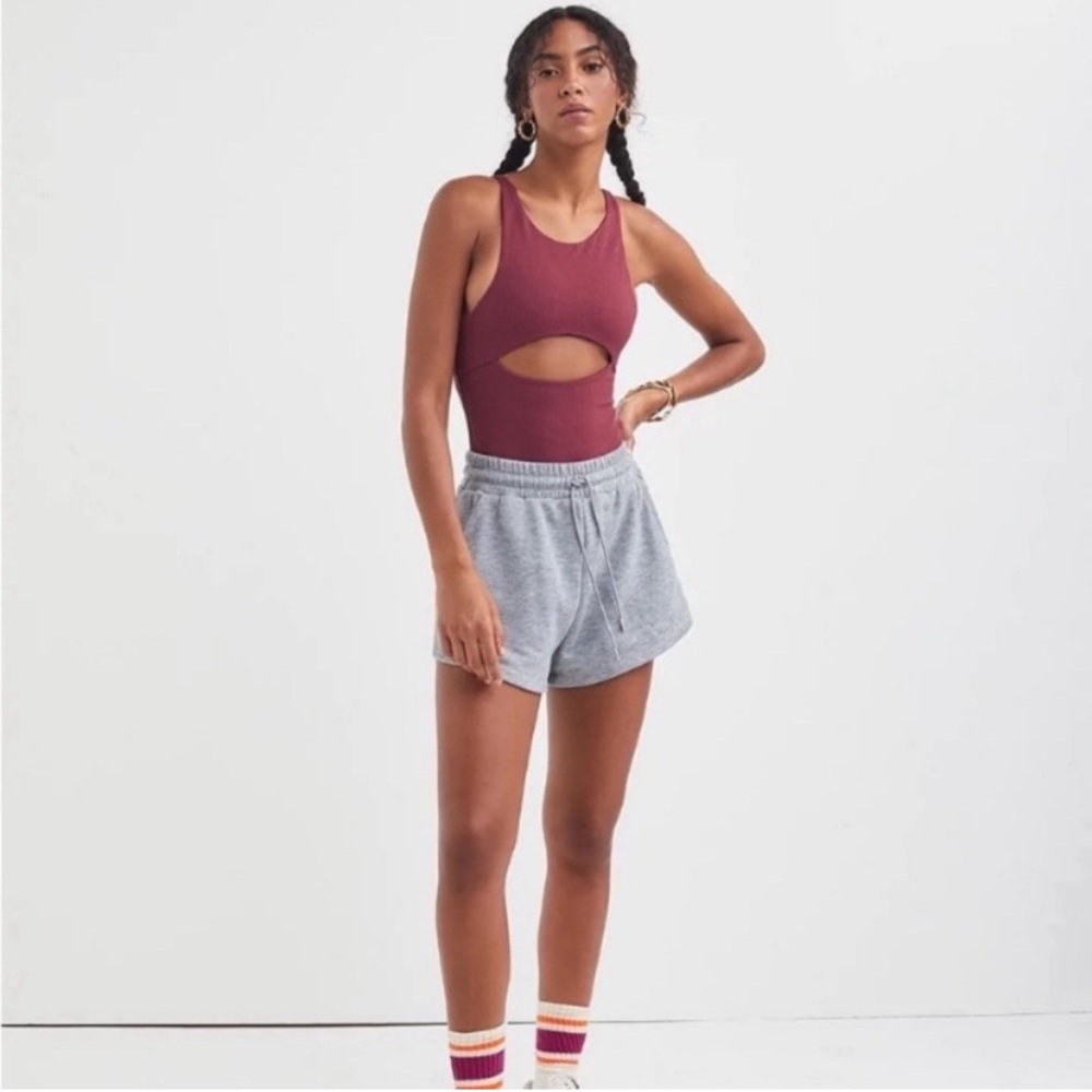 For Love And Lemons keyhole cutout front ribbed bodysuit 12779